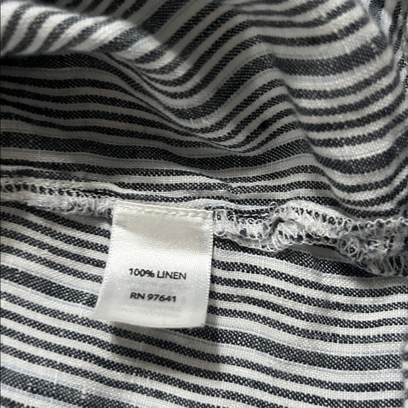 J. Jill Black and White Striped Linen Top - Picture 7 of 8